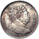 1817 UK halfcrown value, George III, large bust, d51