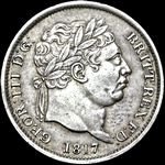 1817 UK shilling value, George III, 'RRITT' for 'BRITT'