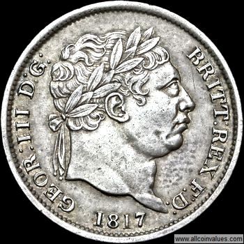 1817 UK shilling obverse, RRITT