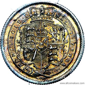 1817 UK shilling reverse, GEOE