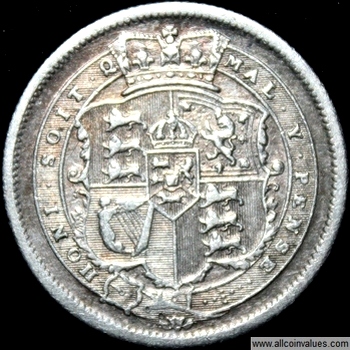 1817 UK shilling reverse