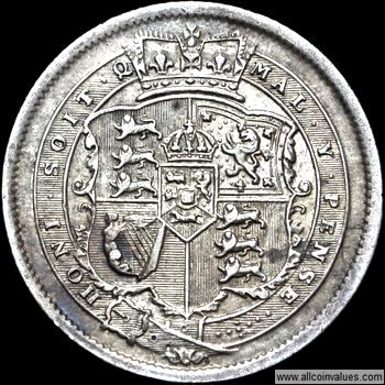 1817 UK shilling reverse, RRITT