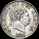 1818 UK halfcrown value, George III, d61