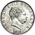 1819 UK halfcrown value, George III, d62