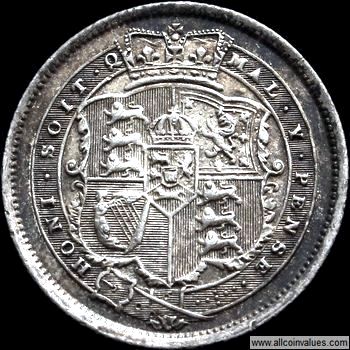 1819 UK shilling reverse