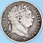 1819 UK sixpence value, George III, 9 over 8