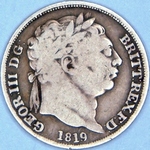 1819 UK sixpence value, George III, small 8