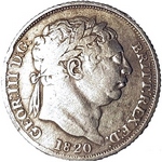 1820 UK sixpence value, George III