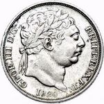1820 UK sixpence value, George III, inverted 1