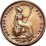 1837 UK farthing value, William IV, 7 over 7