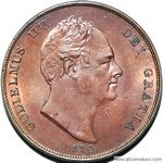 1834 UK penny value, William IV