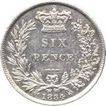 1834 UK sixpence value, William IV, large date