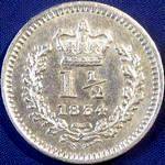 1834 UK three halfpence value, William IV