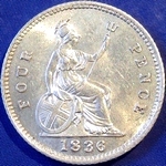 1836 UK fourpence (groat) value, William IV