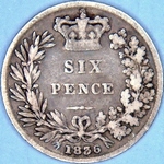 1836 UK sixpence value, William IV