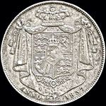 1837 UK halfcrown value, William IV, D327
