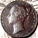 1838 UK farthing value, Victoria, young head, DEF: