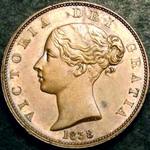1838 UK halfpenny value, Victoria, young head