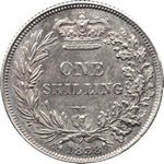 1838 UK shilling value, Victoria, young head