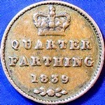 1839 UK quarter farthing, Victoria