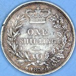 1839 UK shilling value, Victoria, young head, first head