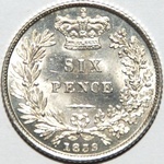 1839 UK sixpence value, Victoria