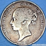 1840 UK halfcrown value, Victoria, young head, D563