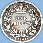 1841 UK shilling value, Victoria, young head