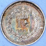 1841 UK three halfpence value, Victoria