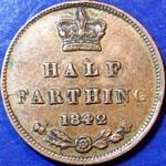 1842 UK half farthing value, Victoria