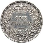 1842 UK shilling value, Victoria, young head