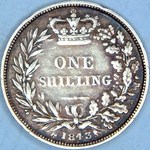 1843 UK shilling value, Victoria, young head
