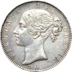 1844 UK crown value, Victoria, VIII, star stops