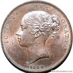 1844 UK penny value, Victoria, young head