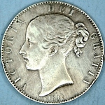 1845 UK crown value, Victoria, VIII, larger date