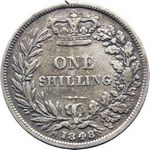 1848 UK shilling value, Victoria, young head