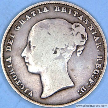 1849 UK shilling obverse