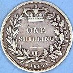 1849 UK shilling value, Victoria, young head