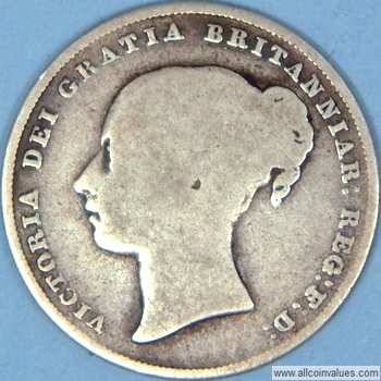 1850 UK shilling obverse