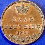1851 UK half farthing value, Victoria