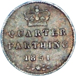 1851 UK quarter farthing, Victoria