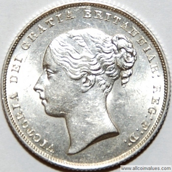 1851 UK shilling obverse