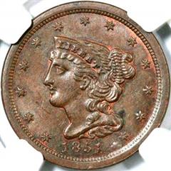 1851 USA Braided Hair half cent