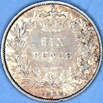 1852 UK sixpence value, Victoria