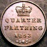 1853 UK quarter farthing, Victoria