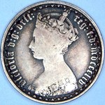1854 UK florin value, Victoria, gothic, D726