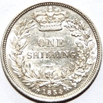 1854 UK shilling value, Victoria, young head