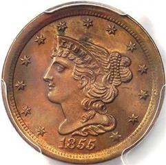 1855 USA Braided Hair half cent