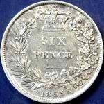 1855 UK sixpence value, Victoria