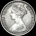 1856 UK florin value, Victoria, gothic, D728